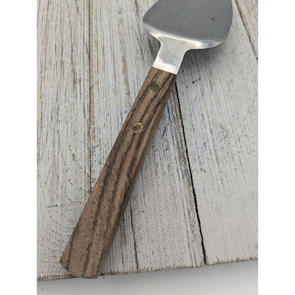 Stainless Steel Pie Spatula Server 8 1/4" Wood Handle Japan - Picture 6 of 7